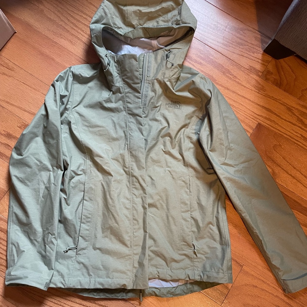 North Face womens rain jacket green M